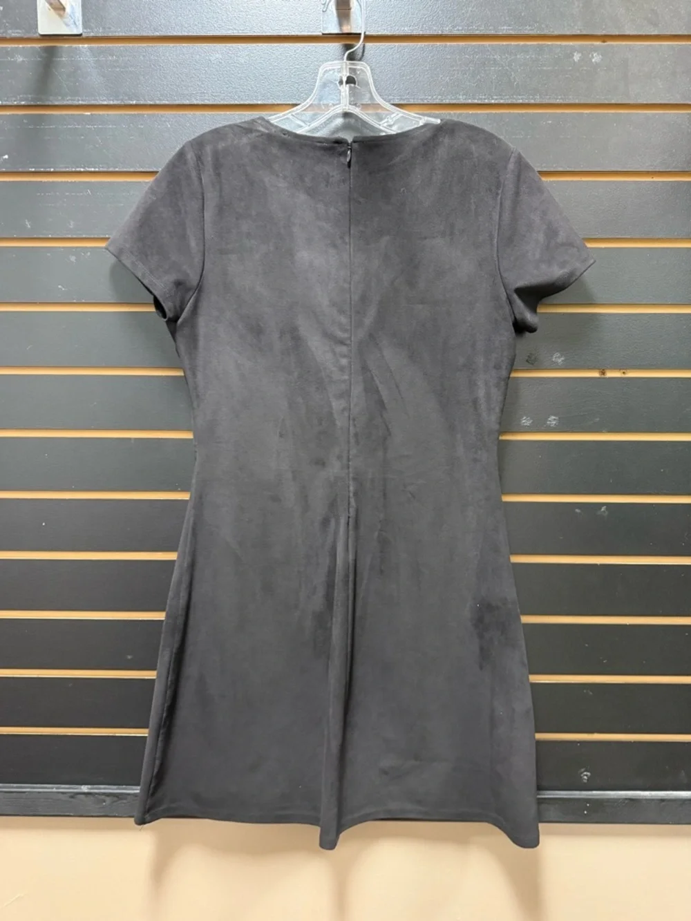 Express Black Faux Suede Lace Up Fitted Mini Dress Size 6